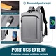 Rucsac pentru laptop, Yanx, 15.6", Smart Casual, cu Port USB, Rezistent la Apa si Zgarieturi, buzunar cu fermoar, maner fix, bareta umar reglabila si detasabila, unisex, Gri