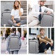 Rucsac pentru laptop, Yanx, 15.6", Smart Casual, cu Port USB, Rezistent la Apa si Zgarieturi, buzunar cu fermoar, maner fix, bareta umar reglabila si detasabila, unisex, Gri