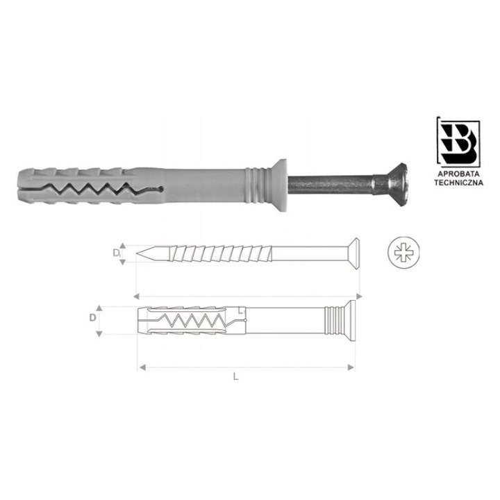 Ancora Cu Surub, 100 Bucati, Montaj Rapid, Constructie Solida, Cuie Galvanizate, Maneca Din Polipropilena, Ideala Pentru Beton Si Caramida, Utila In Constructii Si Acasa, 8x140 Mm, Gri