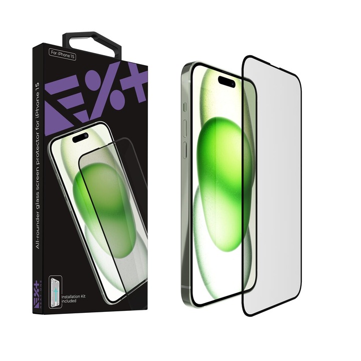 Folie de protectie Next One, All-rounder glass screen protector pentru iPhone 15