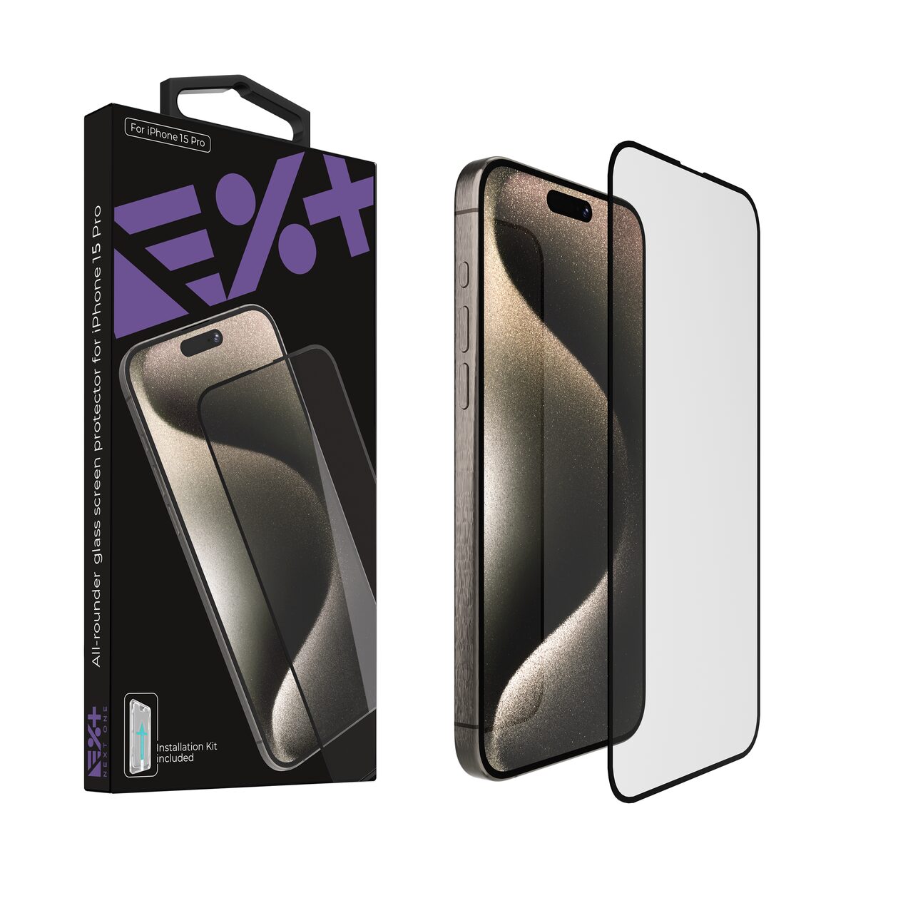 Folie de protectie Next One, All-rounder glass screen protector pentru iPhone 15 Pro