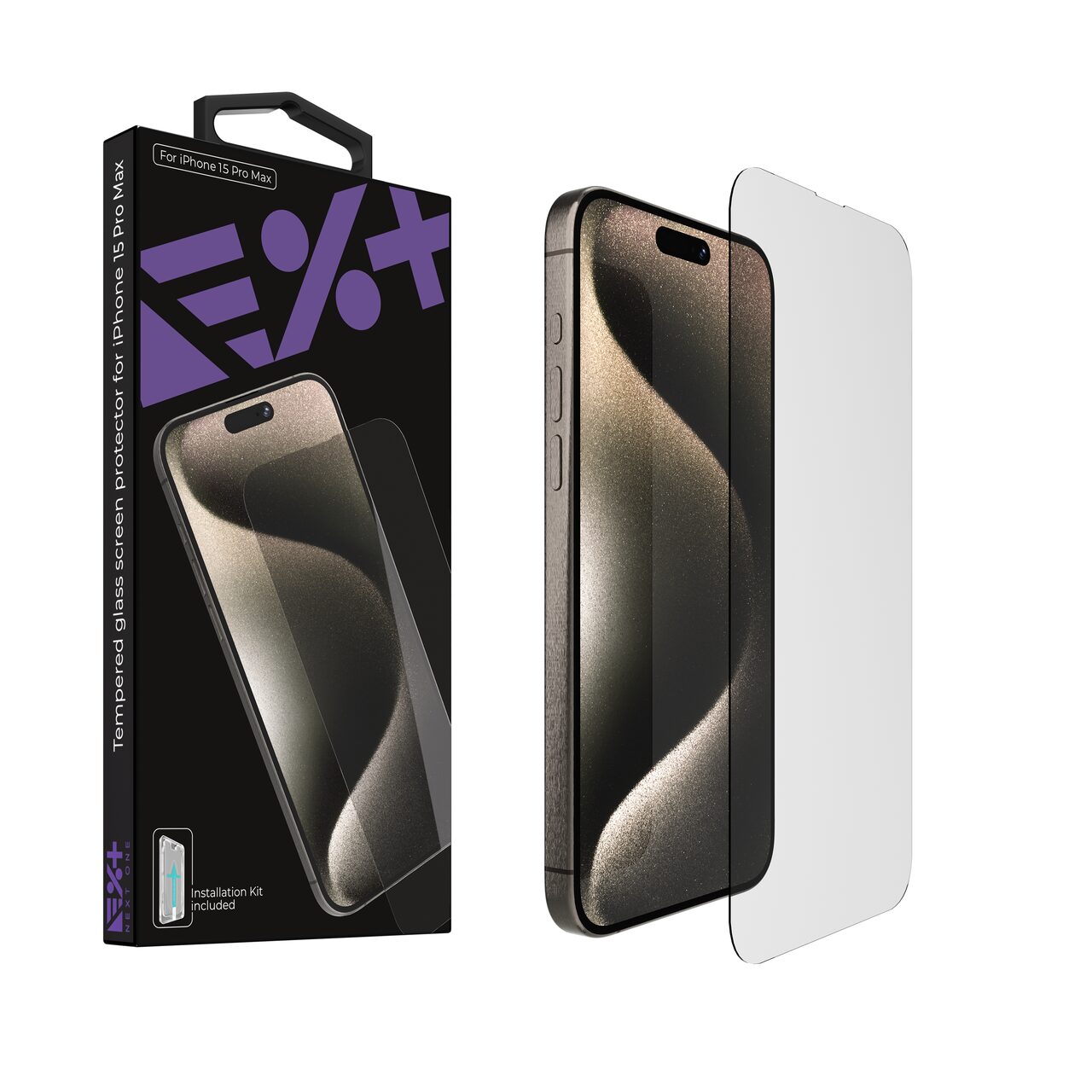 Folie de protectie Next One, Tempered glass screen protector pentru iPhone 15 Pro Max