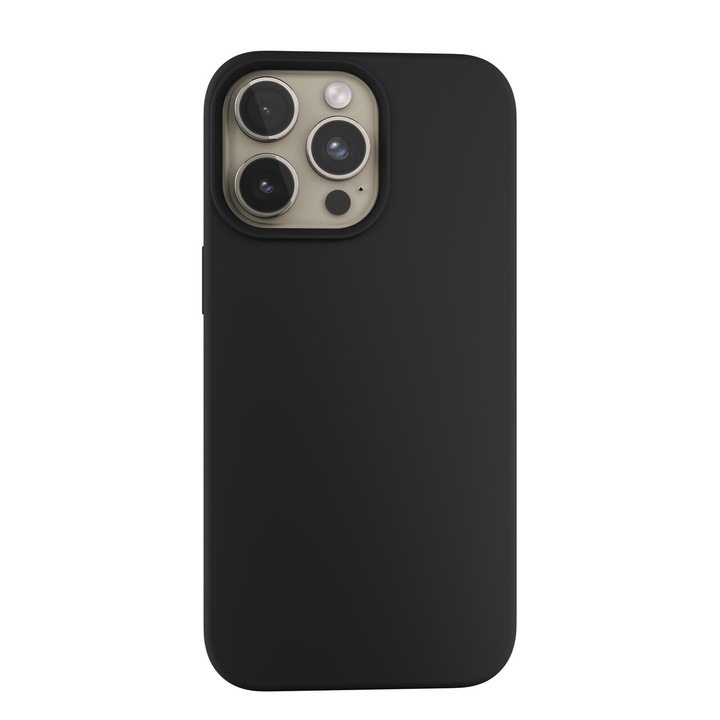 Предпазен калъф Next One Silicone Case за iPhone 15 Pro Max, Съвместим с MagSafe, Black