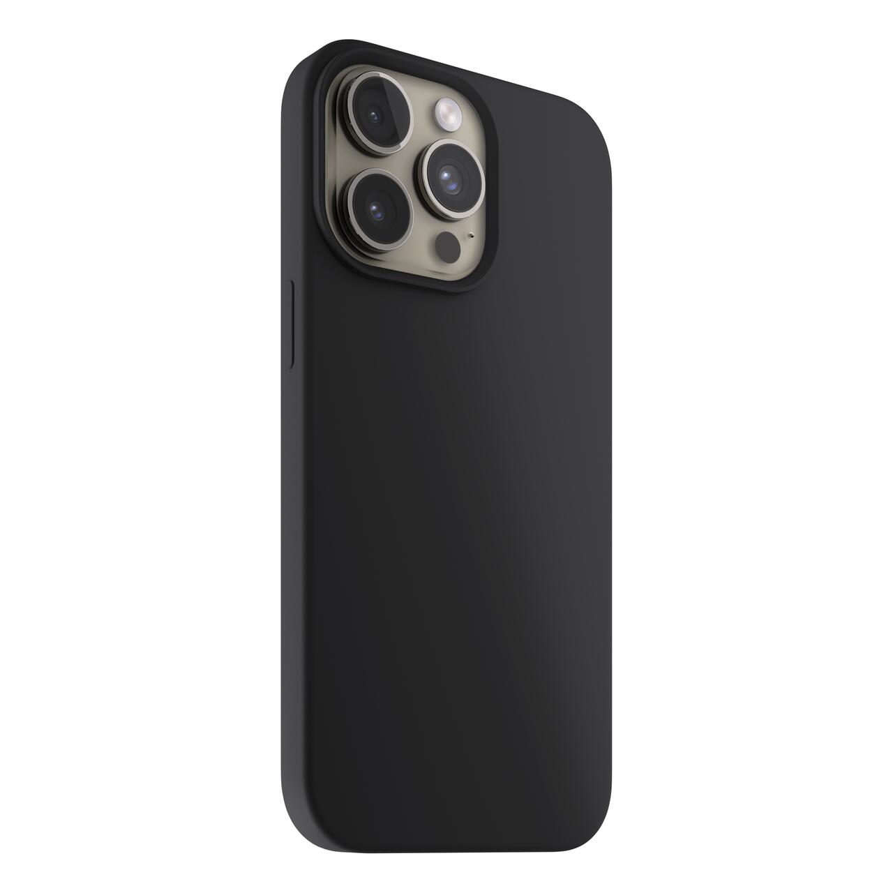 Husa de protectie Next One Silicone Case pentru iPhone 15 Pro Max, MagSafe compatible, Black