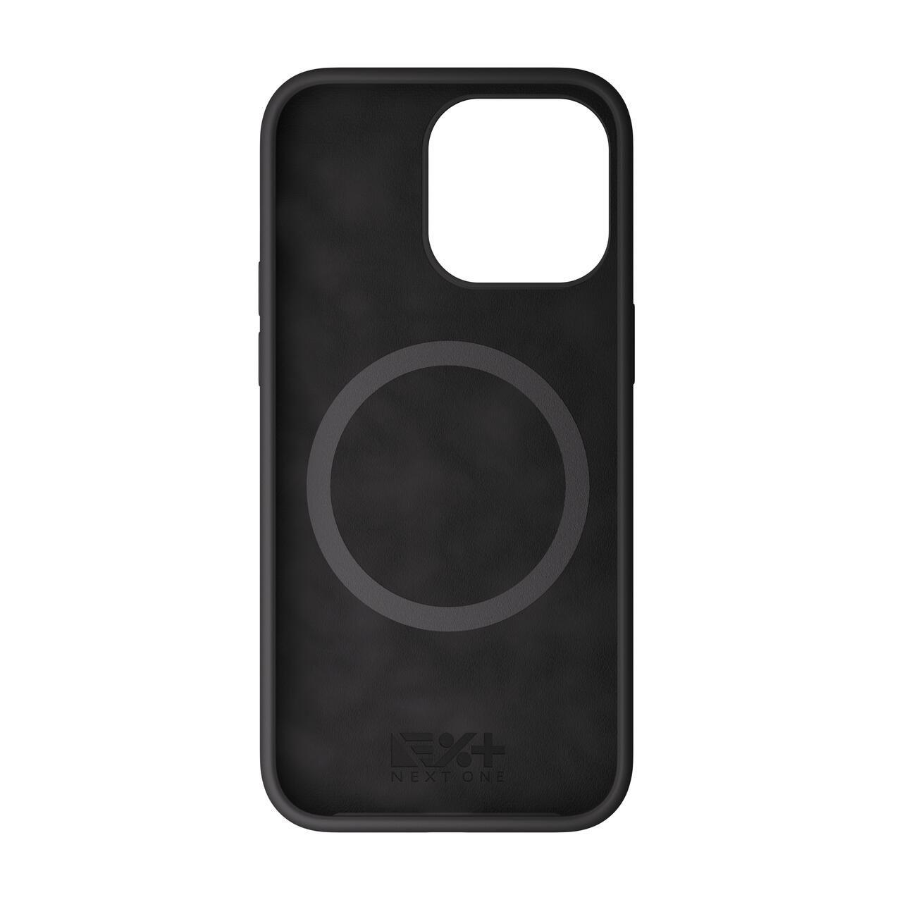 Husa de protectie Next One Silicone Case pentru iPhone 15 Pro Max, MagSafe compatible, Black
