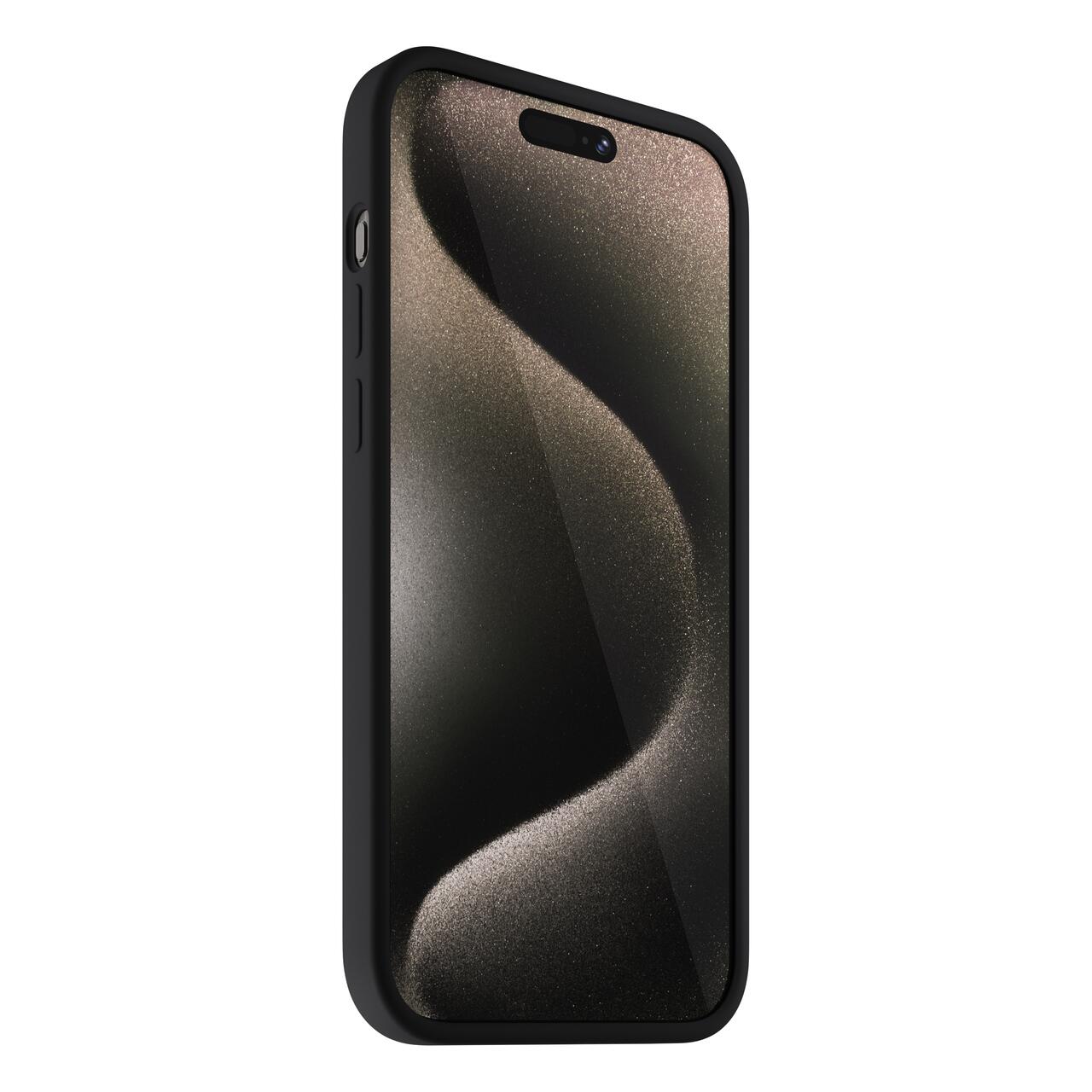 Husa de protectie Next One Silicone Case pentru iPhone 15 Pro Max, MagSafe compatible, Black