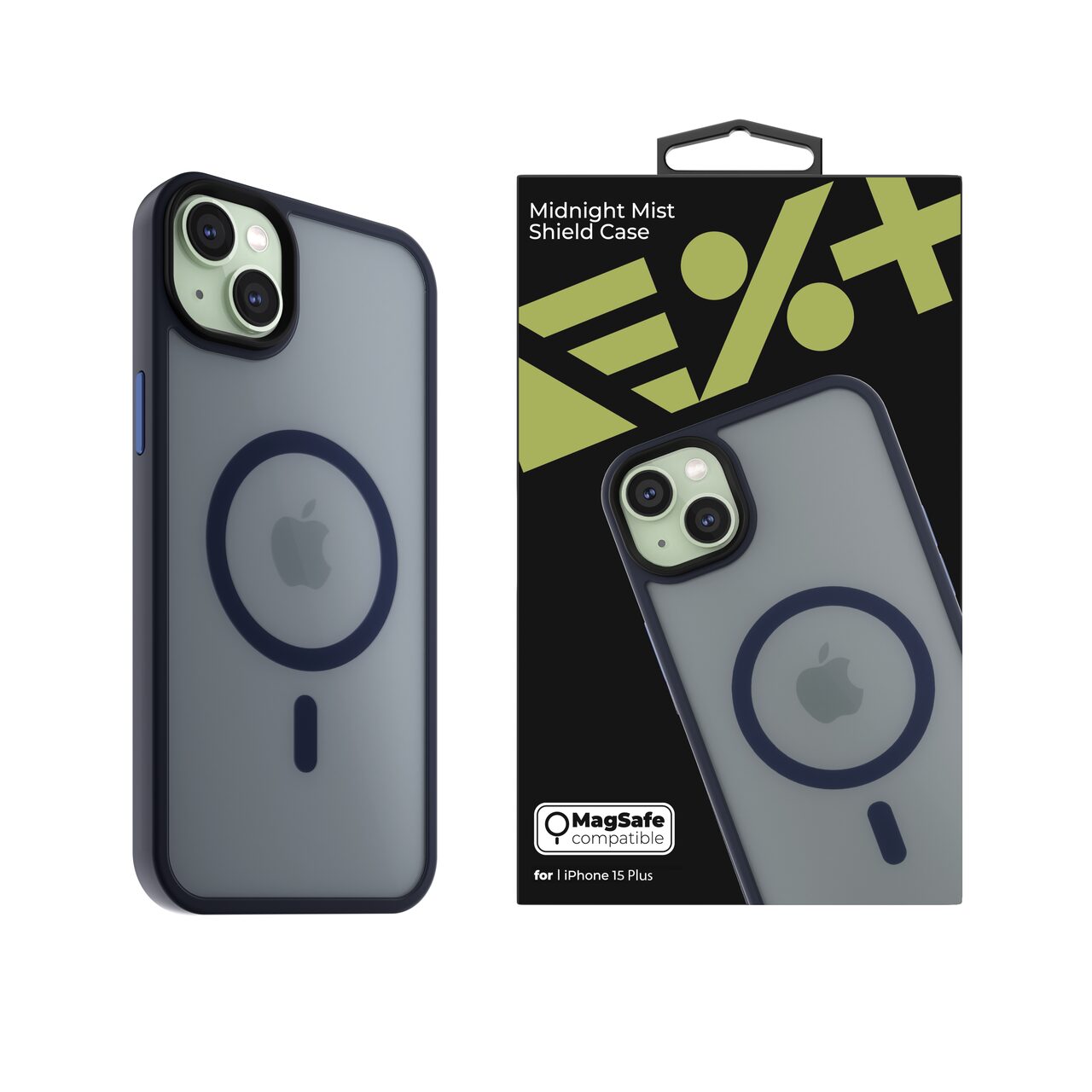 Husa de protectie Next One Mist Shield Case pentru iPhone 15 Plus, MagSafe Compatible, Midnight