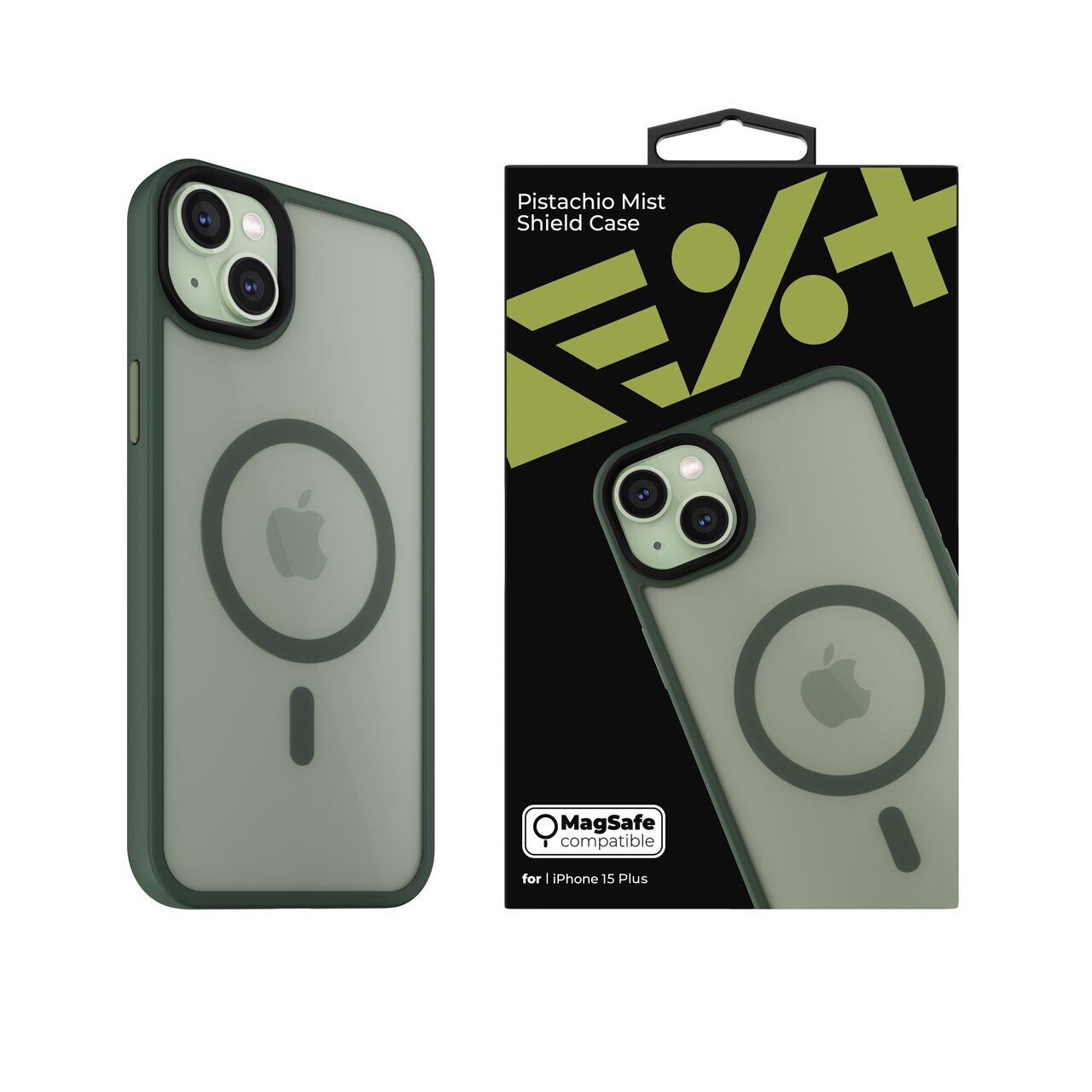 Husa de protectie Next One Mist Shield Case pentru iPhone 15 Plus, MagSafe Compatible, Pistachio