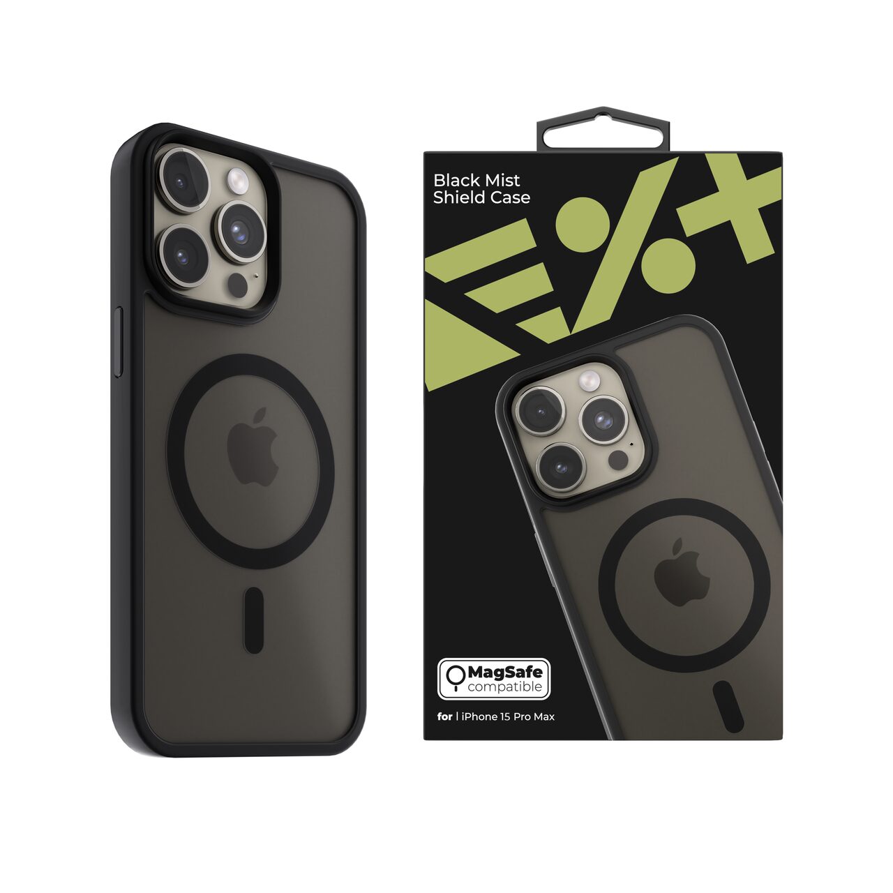 Husa de protectie Next One Mist Shield Case pentru iPhone 15 Pro Max, MagSafe Compatible, Black