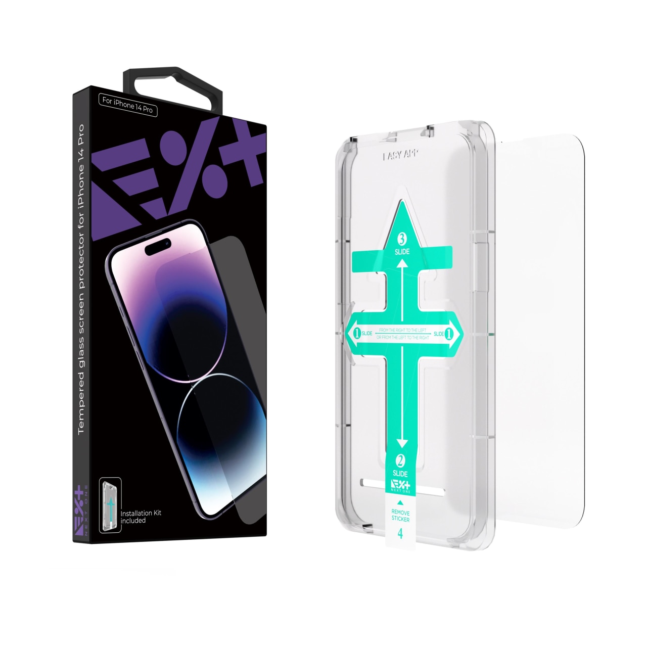Folie de protectie Next One, Tempered glass screen protector pentru iPhone 14 Pro