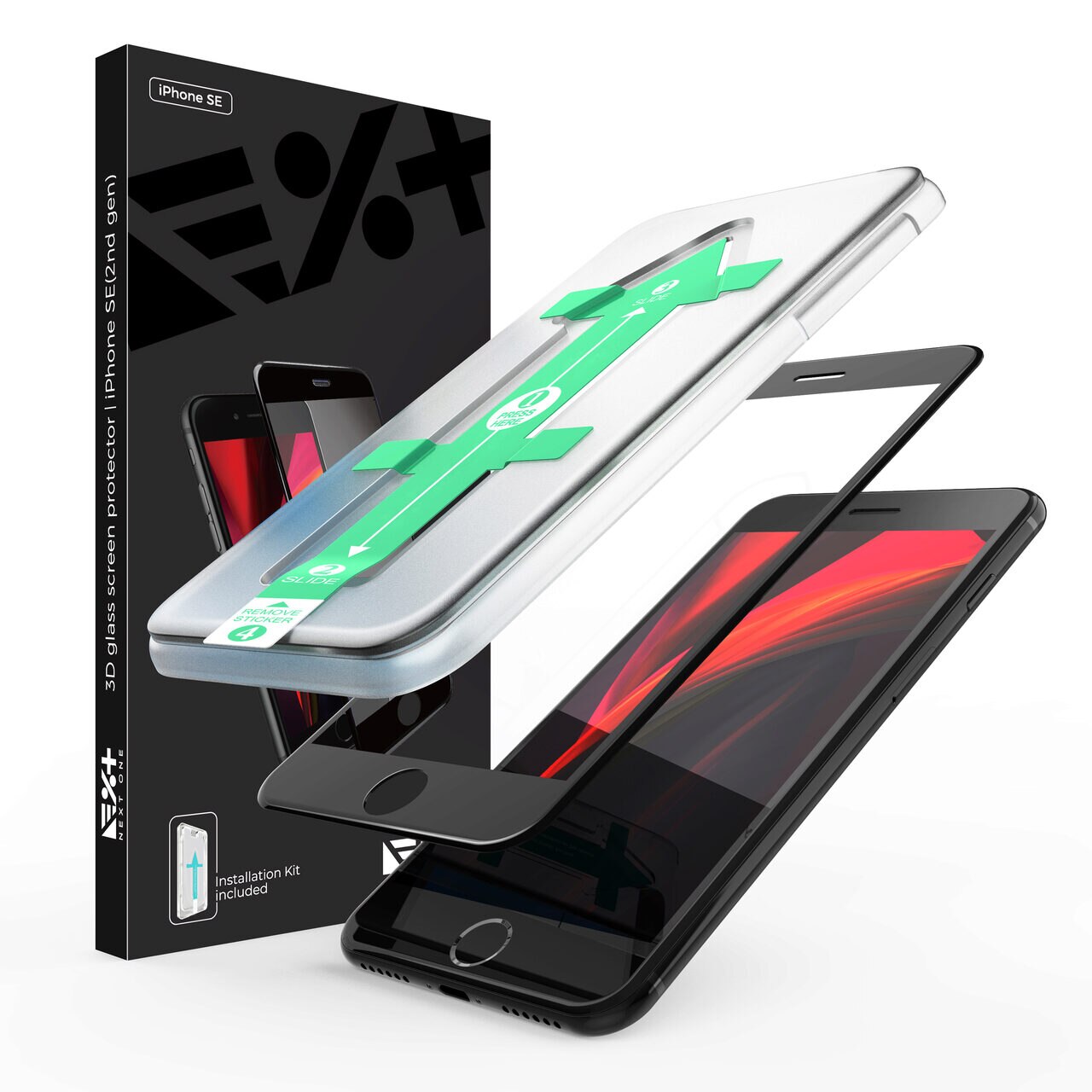 Folie de protectie Next One, 3D Glass Screen Protector pentru iPhone SE2 and SE3