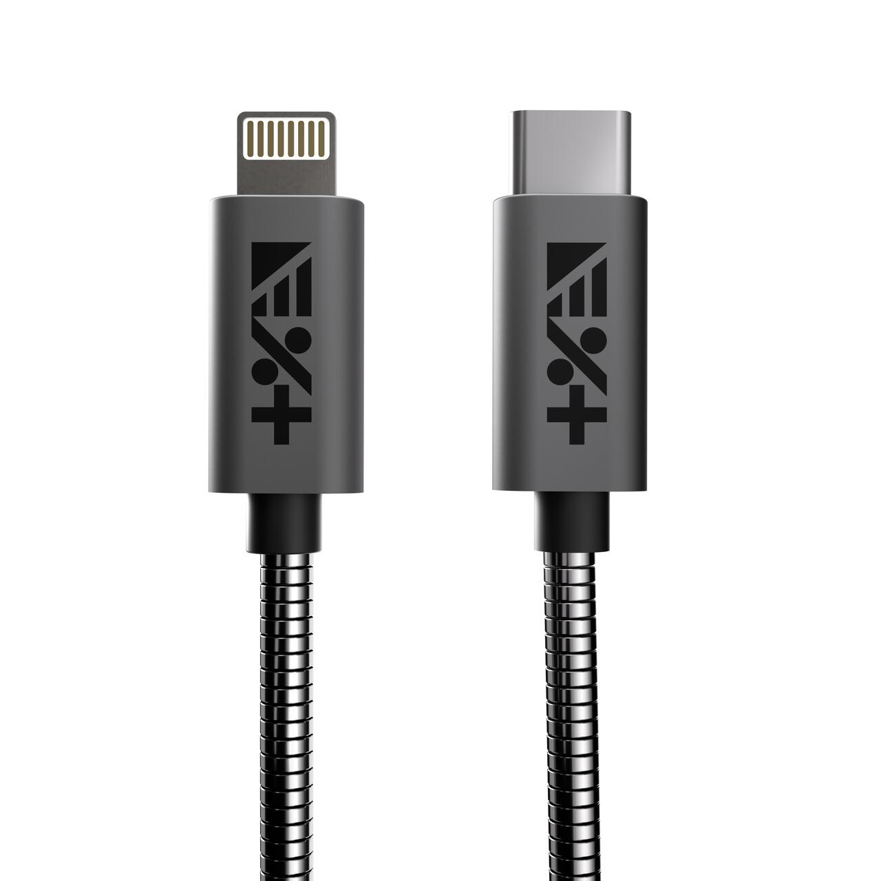 Cablu Next One, USB-C to Lightning Metallic Cable 1.2m, Space Gray ...