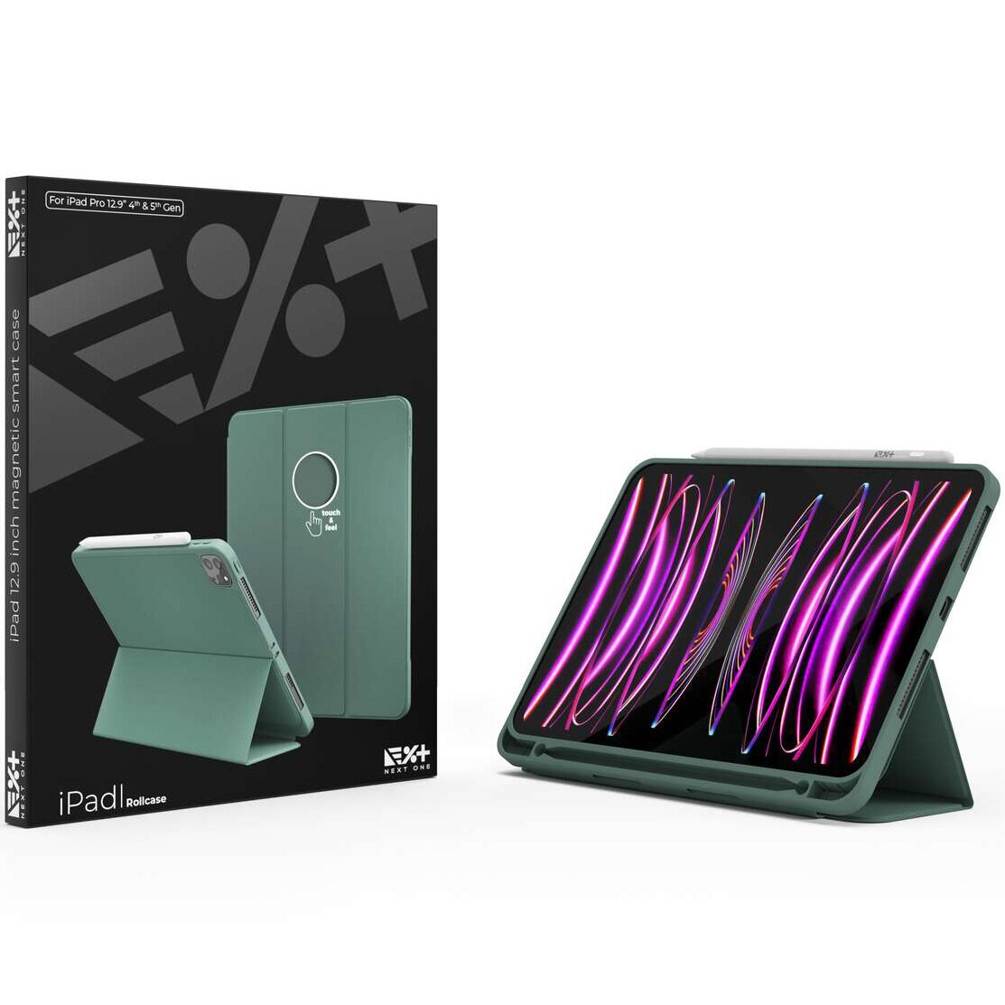 Husa de protectie Next One Rollcase pentru iPad 12.9inch, Leaf Green