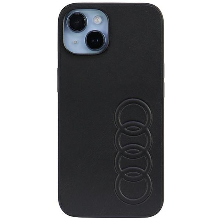 Audi műbőr keménytok iPhone 14/15/13 6.1" készülékekhez fekete AU-TPUPCIP14-TT/D1-BK
