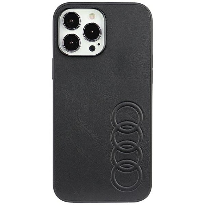 Audi Szintetikus bőr iPhone 13 Pro Max 6.7" fekete keménytok AU-TPUPCIP13PM-TT/D1-BK