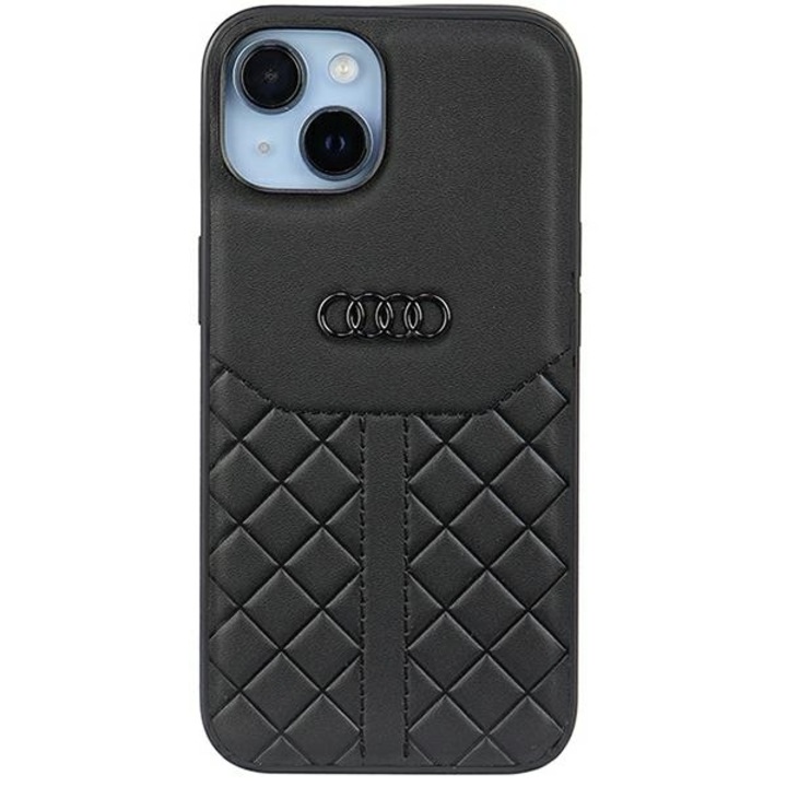 Husa Audi pentru Iphone 13/14/15 6 "1" Au-tpupcip14-q8/d1-bk Negru Hardcase Piele Naturala