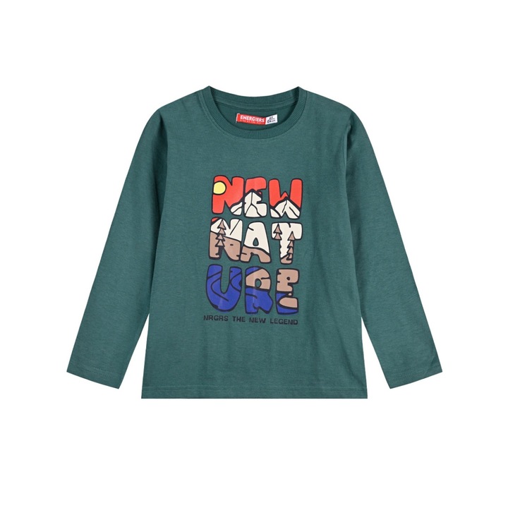 Bluza pentru baieti, Energiers, Bumbac, Multicolor56`, Verde
