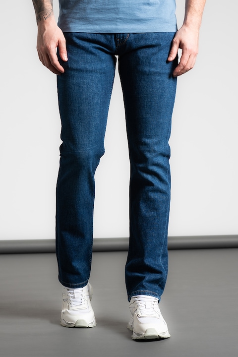 Pepe Jeans London, Középmagas derekú straight fit farmernadrág, Kék