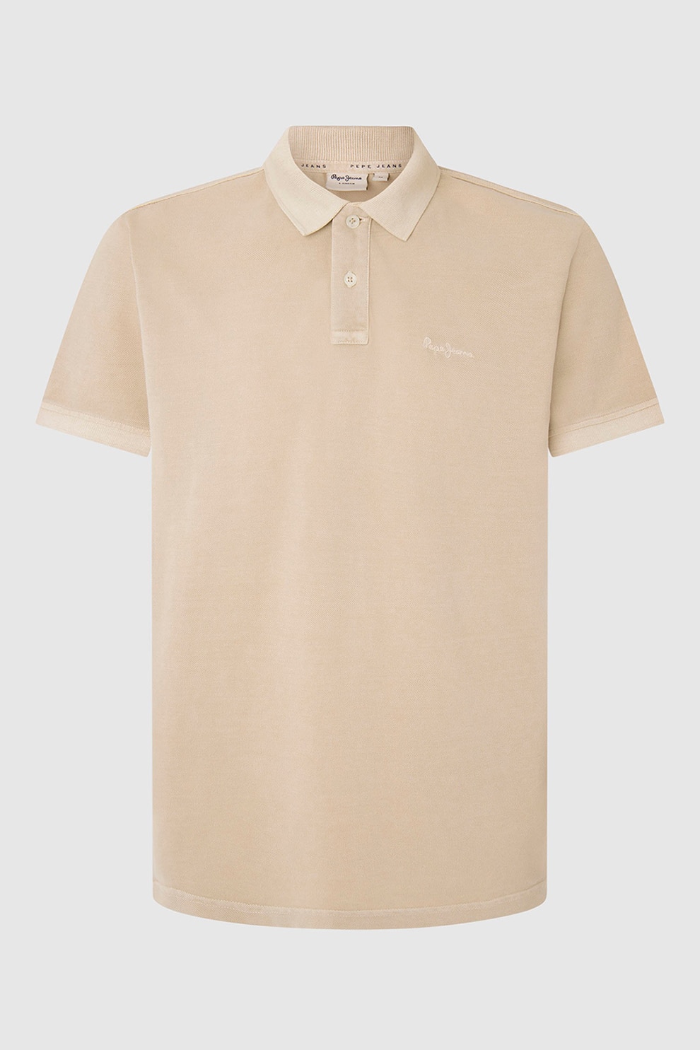 Pepe Jeans London, Tricou polo din bumbac pique, Crem, M