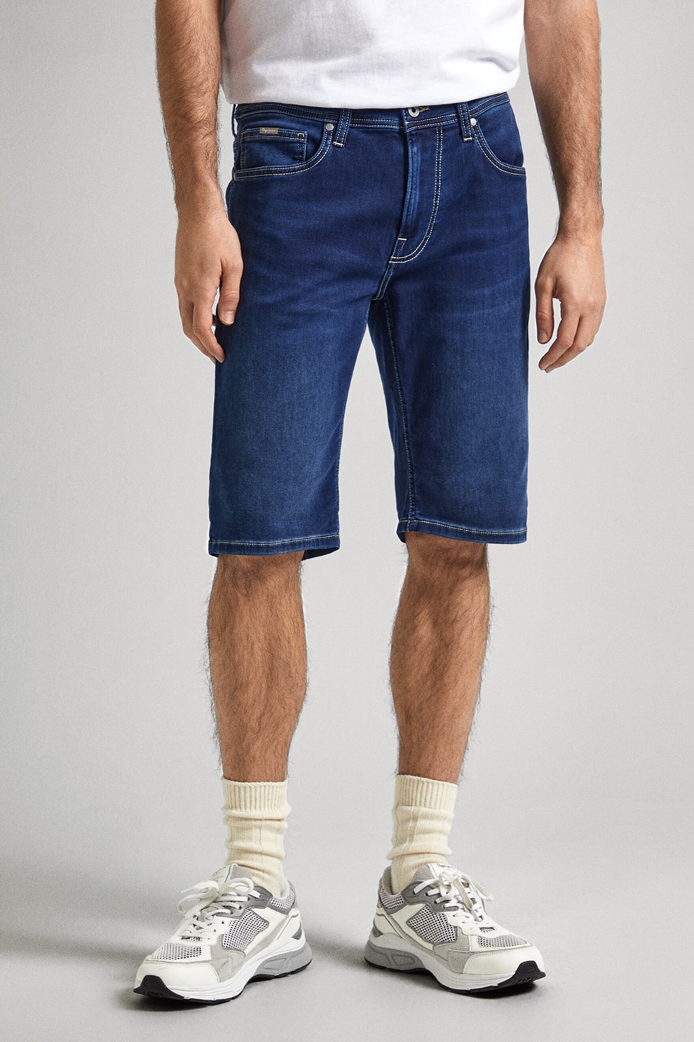 Pepe Jeans London, Bermude din denim cu 5 buzunare, Bleumarin, 31