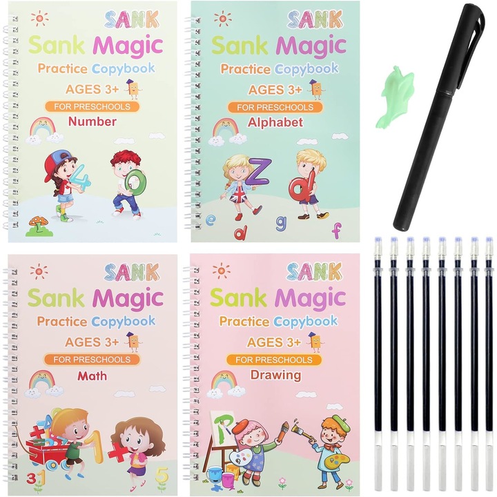 Комплект за упражнения по писане Coprii, Sank Magic, За предучилищна възраст, Многоцветен