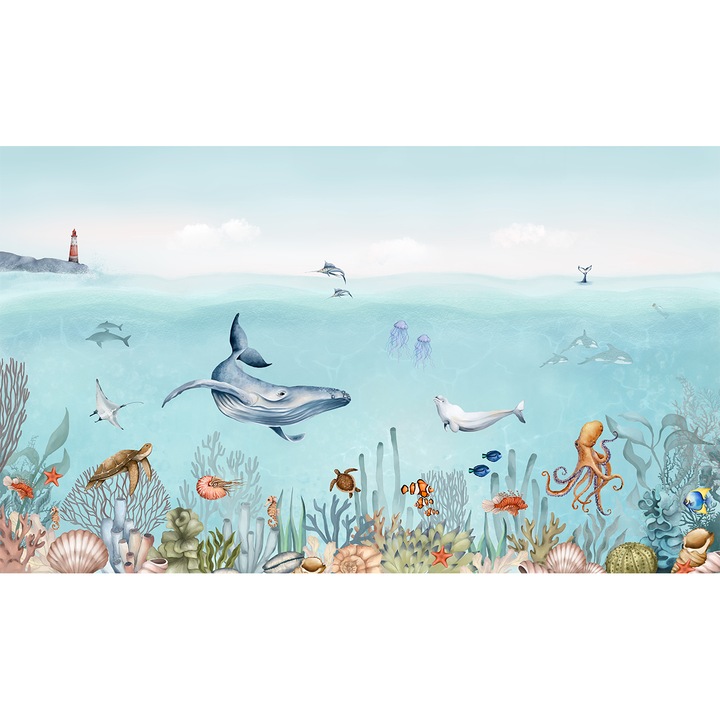 Fototapet fara imbinari H 250 cm x L 400 cm Ocean Animale Marine