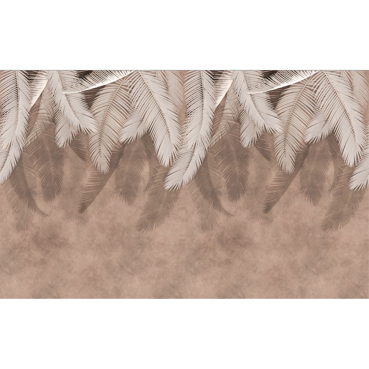 Fototapet fara imbinari H 250 cm x L 400 cm Frunze Pene Sepia Grunge