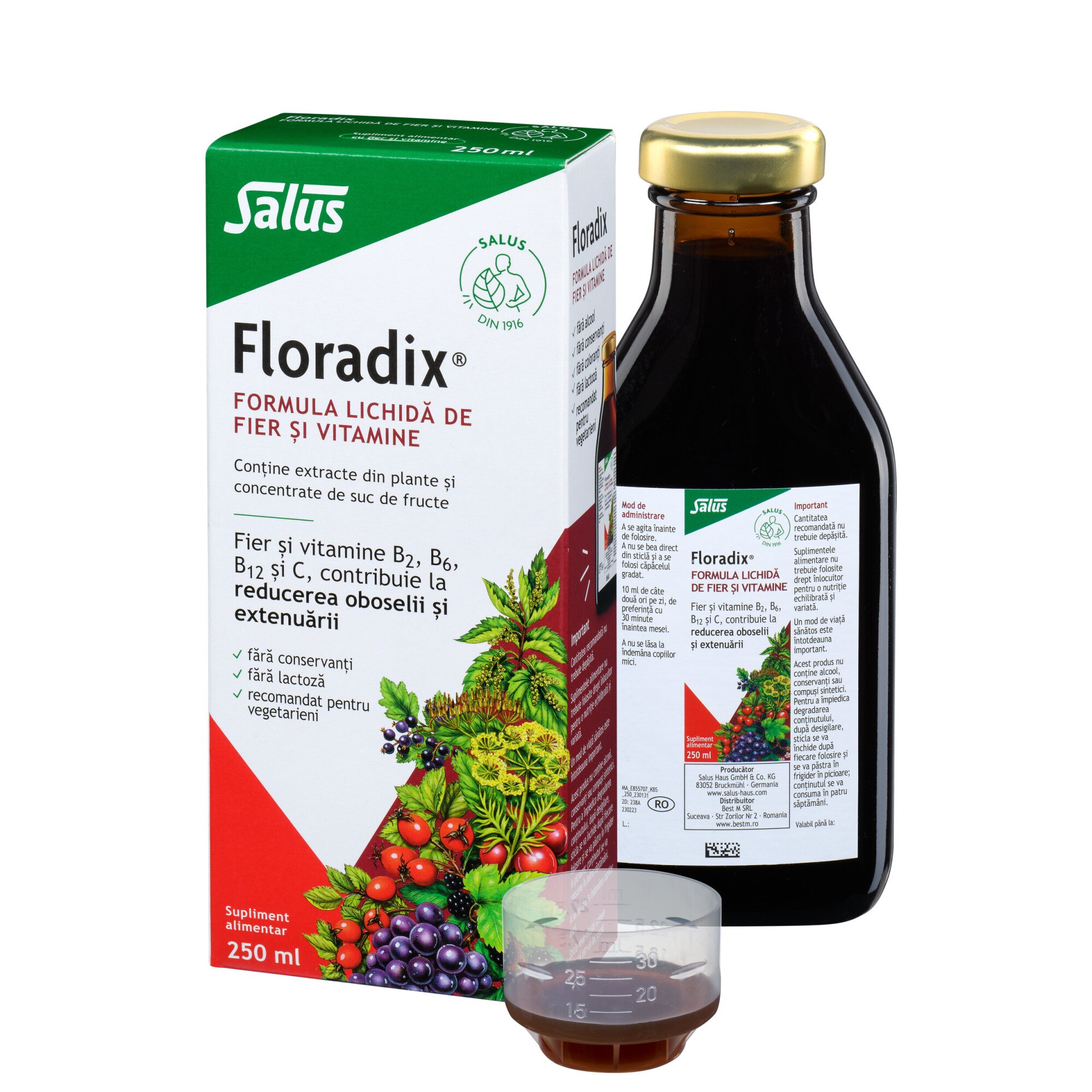 Formula Lichida De Fier Si Vitamine, Floradix, Salus, 250ml - EMAG.ro