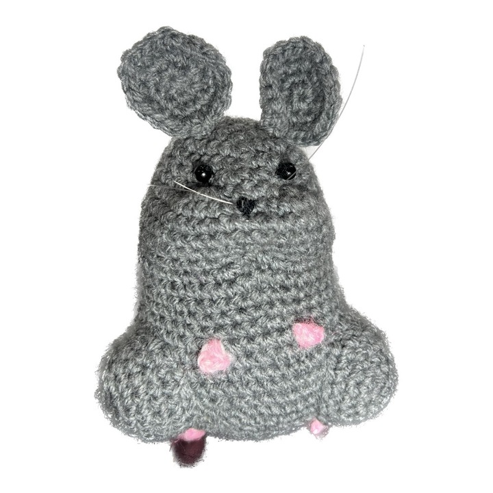 Плюшена играчка Chinchilla, Памук, Ръчно плетена на една кука, 18х15 см