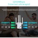 Amplificator Semnal Wireless ELFLEIN™️, 4 Antene cu Technologie MIMO, Retea 2.4 Hz, Transfer 1200 Mbps, Dual-Band 2.4G-5G, Conexiune WPA/WPA2, Slot LAN, Adaptor USB, Cablu Lan 1m si Organizator Cabluri incluse
