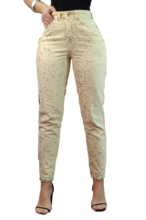 Magas derekú, egyenes farmer farmer, Sárga