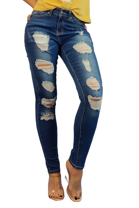 Pantaloni dama, WildFashion, Poliester, 2950, Albastru inchis