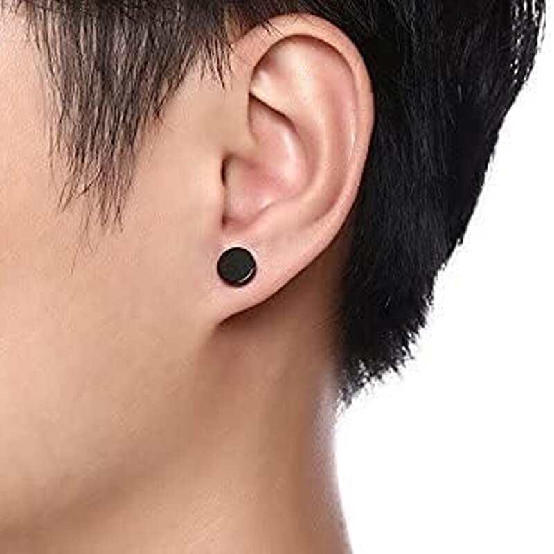 Orecchini A Cerchio Huggie Orbitale In Acciaio Inox 316L &ndash; Clip On Unisex, Stile Etnico E Punk, Regalo Originale