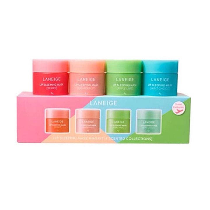 Set 4 masti de noapte pentru buze, Laneige, 8 g, Multicolor