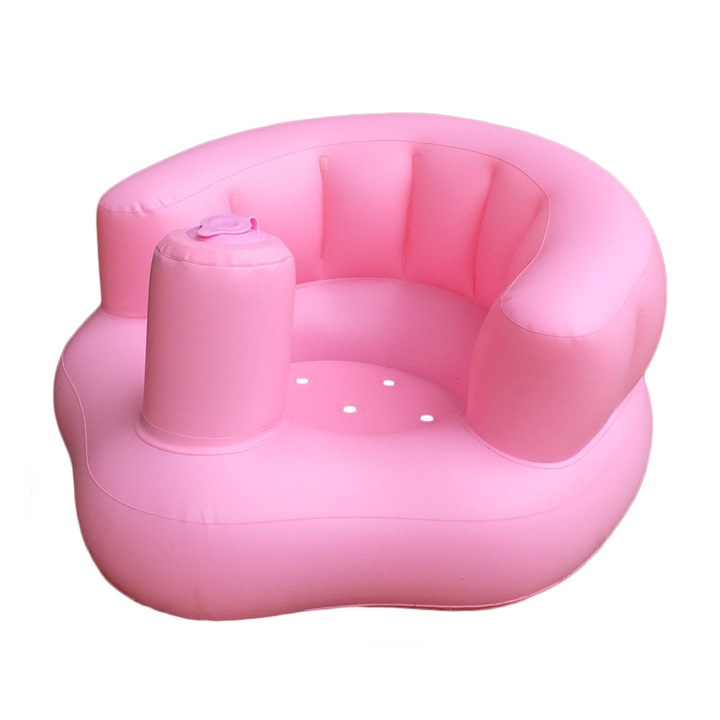 Felfújható babaszék, LLWL, PVC, Ergonomikus kialakítás, 50 x 47 x 28 cm, Rózsaszín