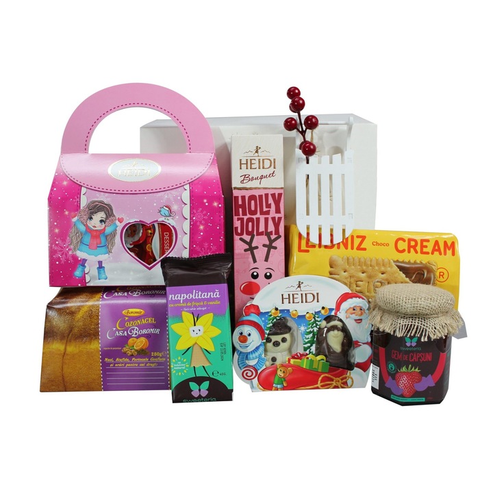 Cos Cadou cu 8 produse Special Copii Craciun Pink