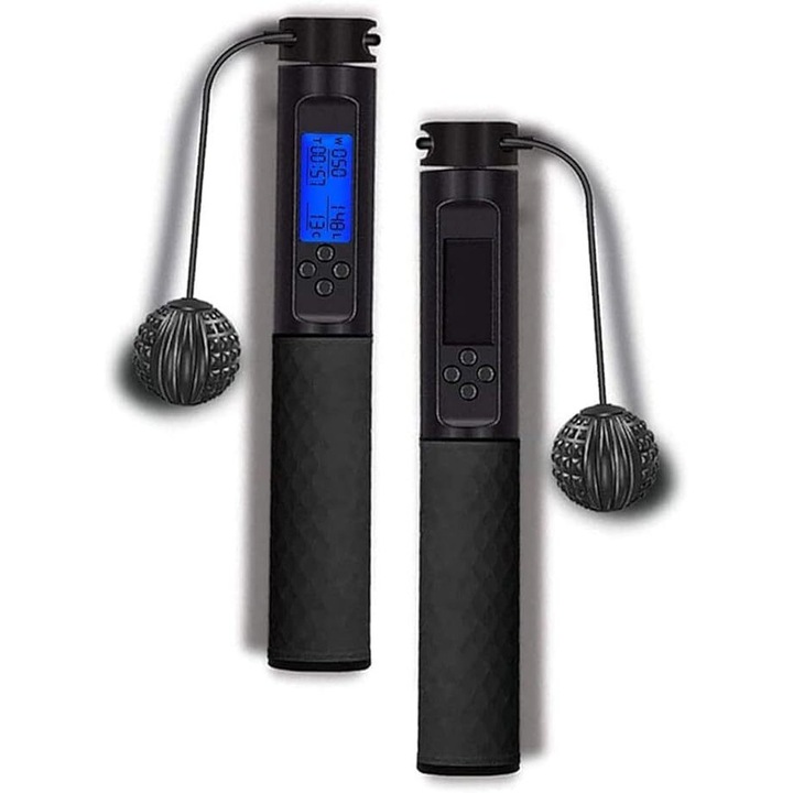 Coarda de sarit, digitala, eficient pentru arderea caloriilor, reglarea greutatii si timpului, masoara consumul de calorii si salturile, 2 moduri - ROPENETIC