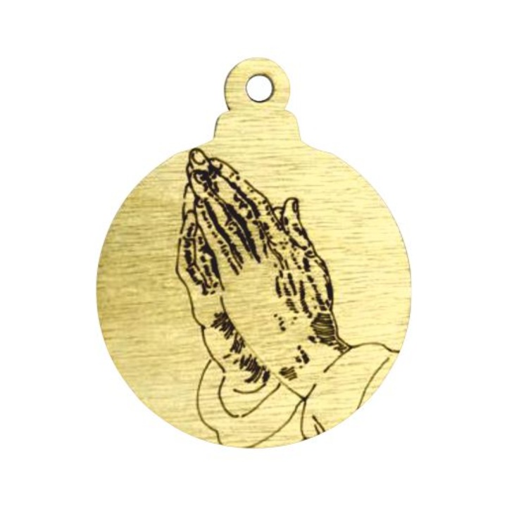 Icoana Glob "Rugaciune", lemn stratificat, 10cmx8cm, decor Craciun