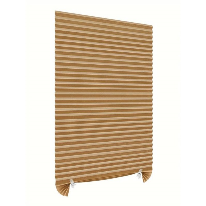 Jaluzea Plisata MaffStuff Autoadeziva Fara Gaurire, Opaca 70%, Protectie UV, Universala, 90x180 cm, Crem