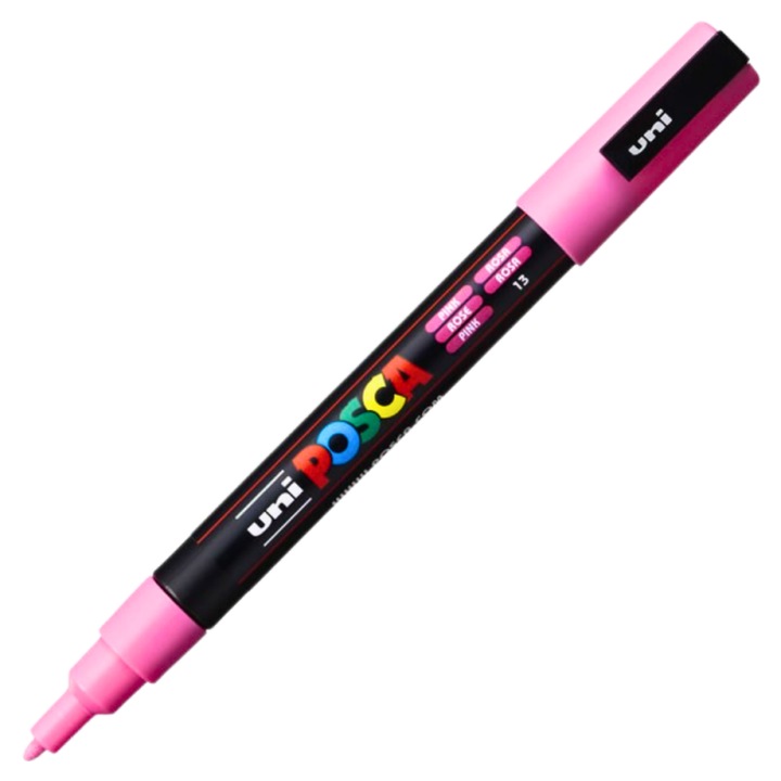 Marker UNI PC-3M Posca, 0.9-1.3 mm, varf rotund, Roz
