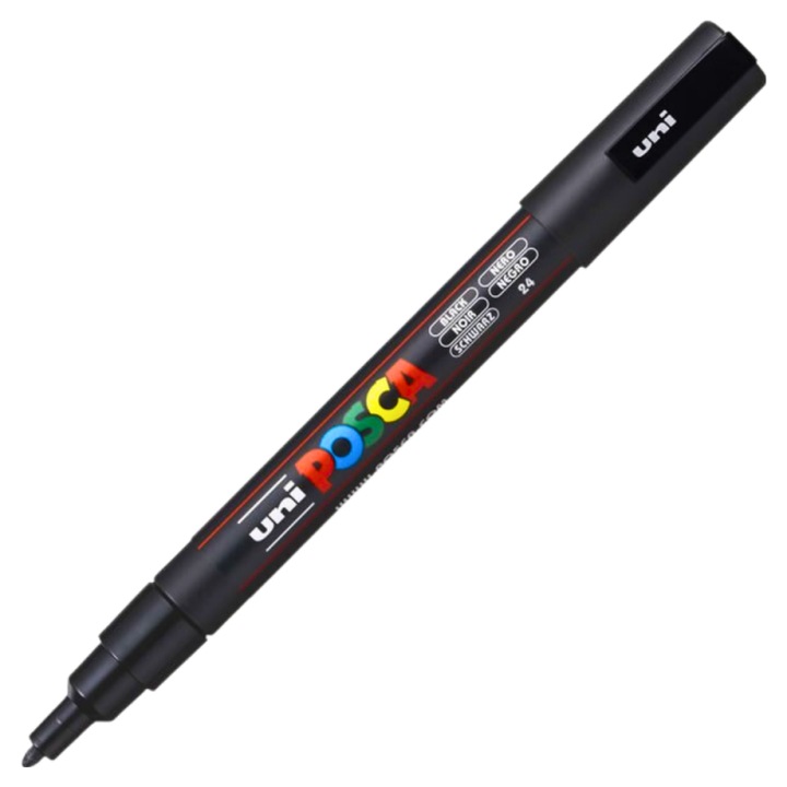 Маркер UNI PC-3M Posca, 0.9-1.3 mm, кръгъл връх, Черен