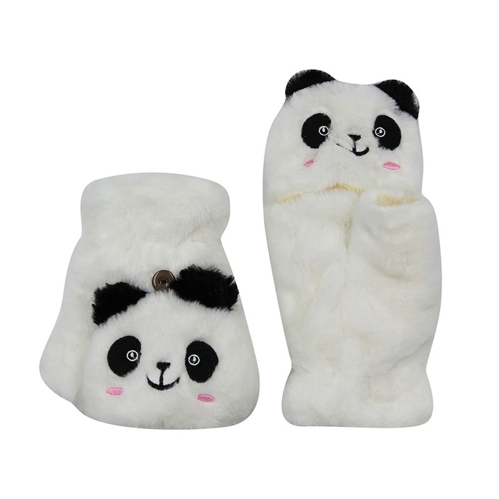 Manusi termice de iarna pentru femei, Bumbac, 13x25 cm, Alb