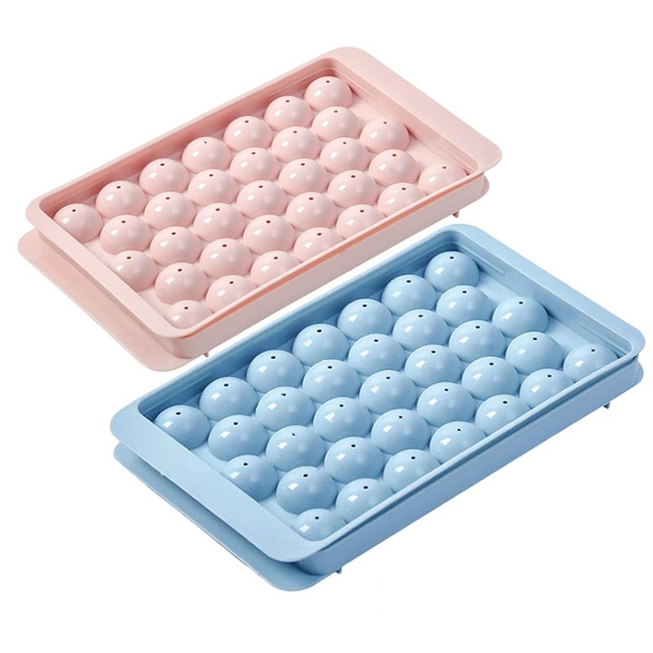 Set 2 Tavi pentru gheata, Silicon, 24.5x14.5x3cm, Roz/Albastru