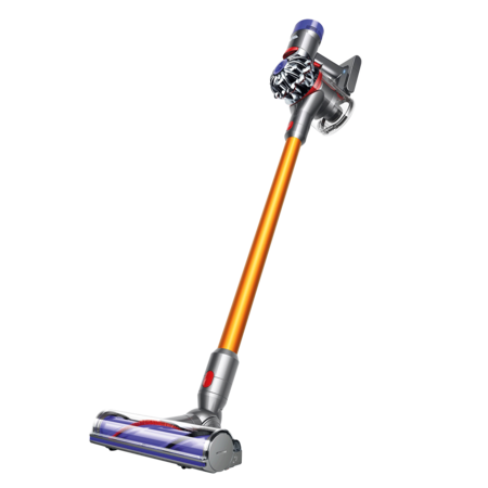 Вертикална прахосмукачка без кабел Dyson V8 Absolute 2023, 425 W, 0.54 л, Автономност 40 мин, Жълт/Сив