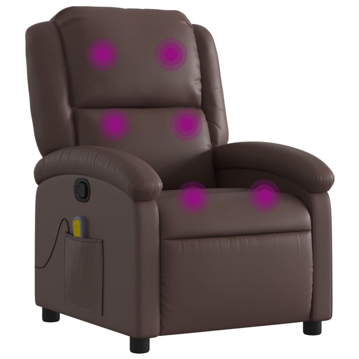 Масажен наклоняем стол vidaXL, 71 x 86,5 x 99,5 см, Кафяв, Изкуствена кожа, 16.95 Kg