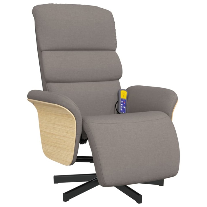 Масажен стол с облегалка и поставка за крака vidaXL, 79,5 x 83 x 104 см, Таупе, Плат, 18.2 Kg