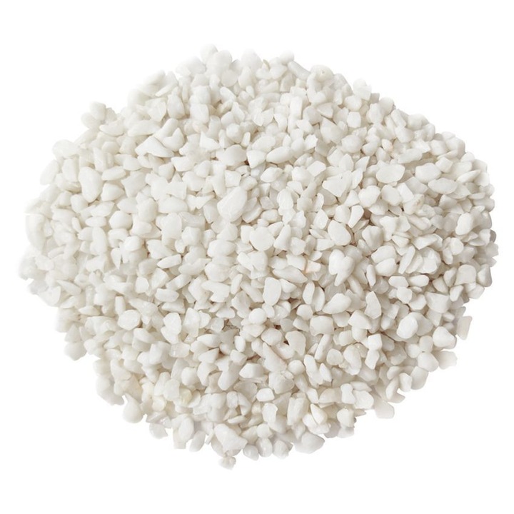Pietris decorativ VENITIVO®, greutate 650 g, granulatie 2 - 3 mm, alb