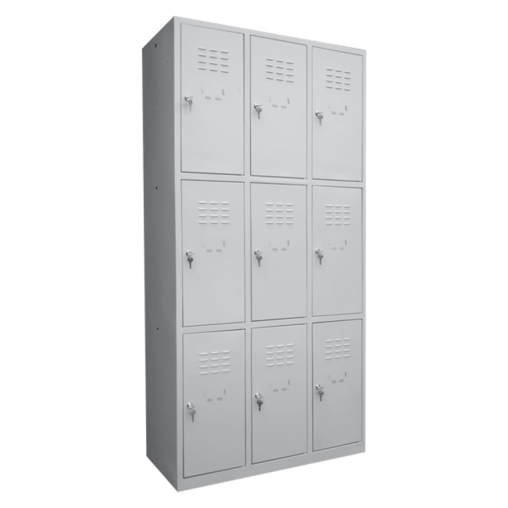 Dulap vestiar metalic 3 coloane 9 usi mici 890x450x1500 MINOLEX