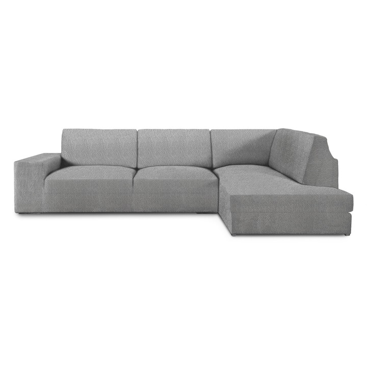 Husa coltar dreapta cu sezlong bielastica, 350-500 cm, Eysa, Premium ROC, C6 Gri