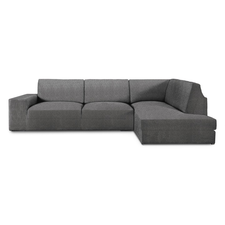 Husa coltar dreapta cu sezlong bielastica, 350-500 cm, Eysa, Premium ROC, C16 Antracit